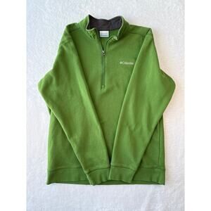 Columbia Quarter Zip Pullover Men Size Medium Green Longsleeve Fleece Gorpcore